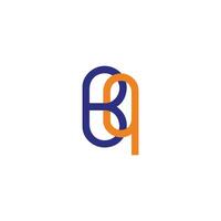 letters bq simple linked colorful font logo vector