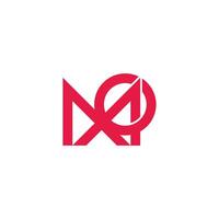 letters mo linked arrow simple geometric line logo vector