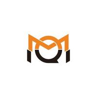 letters mq simple slice colorful logo vector