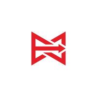 letter m right arrows linked triangles simple logo vector