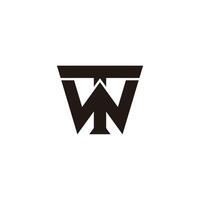 letters tw linked simple geometric young concept logo vector