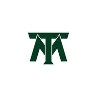 letters tm linked monogram geometric logo vector