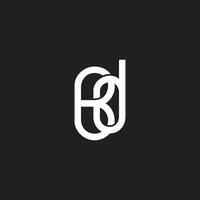 letters bd simple overlap chain font logo vector