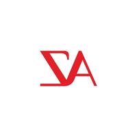 letter sva simple linked geometric logo vector