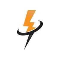 Power lightning logo flat design vector