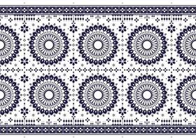 geometric and mandalas ethnic fabric seamless pattern, blue and white color, design for cloth, carpet, batik, wallpaper, wrapping etc. vector