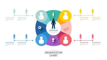 organization chart Infographic template for with business avatar icons. illustration. vector