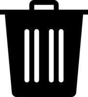 Modern Black and White Trash Bin Icon for Web and Mobile UI, Perfect for Clean and Minimal Digital Applications vector
