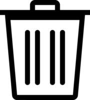 Sleek Black and White Trash Bin Icon for User Interface and Web Design, Suitable for Digital Application Layouts vector