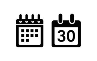 Calendar icon. Simple calendar icons showing 30 days. vector