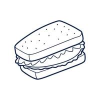 Classic Sandwich Stacks in Linework vector