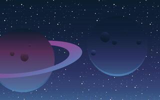 An illustration of two planets in space vector