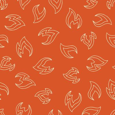 Outline Flame Seamless Pattern illustration for Print, Wallpaper, Decoration.
