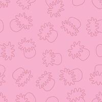 Outline Bunch of Sea Anemone Seamless Pattern illustration Design vector