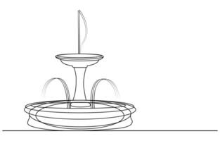 Fountain one line continuous vector