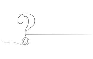 Question Mark continuous line one line drawing isolated illustration vector