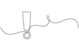 Continuous one line drawing of Exclamation mark illustration vector