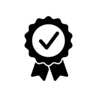 Badge shape approval check icon vector