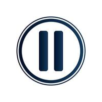 the play button stops with a blue circle vector