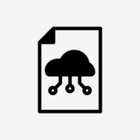 Icon Paper file document with Cloud system. Technology and system concept, Semi Solid style. vector