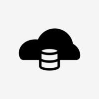 Icon Cloud system and storage database. Technology and system concept, Semi Solid style. vector