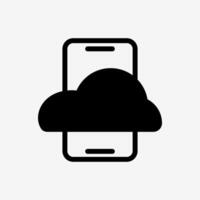 Icon Cloud system and smartphone. Technology and system concept, Semi Solid style. vector