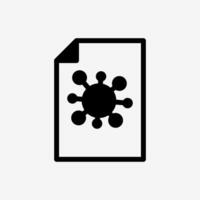 Icon Paper file document with virus. Technology and system concept, Semi Solid style. vector