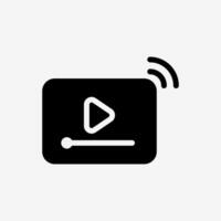Icon online streaming with wifi connectivity. Technology and system concept, Semi Solid style. vector