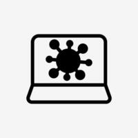 Icon Virus on computer or laptop. Technology and system concept, Semi Solid style. vector