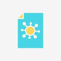 Flat Icon Paper file document with virus. Technology and system concept, Flat Colorful style. vector