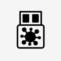 Icon Virus on USB flash drive. Technology and system concept, Semi Solid style. vector