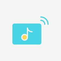 Flat Icon online music with wifi connectivity. Technology and system concept, Flat Colorful style. vector