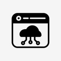 Icon web window panel with Cloud system. Technology and system concept, Semi Solid style. vector