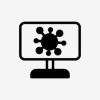 Icon Virus on computer or desktop. Technology and system concept, Semi Solid style. vector