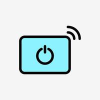 Icon Line Color wireless power control. Technology and system concept, Outline Fill Color style. vector
