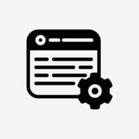 Icon gear setting web browser. Technology and system concept, Semi Solid style. vector
