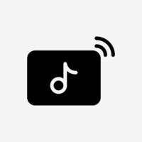 Icon online music with wifi connectivity. Technology and system concept, Semi Solid style. vector