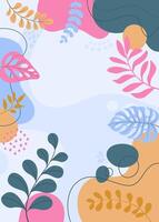Spring background for design. Hand drawn lines art drawing with abstract shape. vector