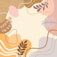 Spring background background for design. Colorful background with tropical plants. vector