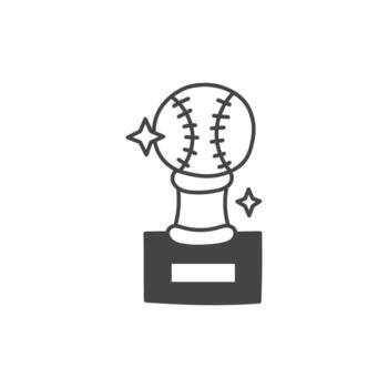 Baseball Cup Award with Sports Ball Icon vector