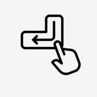 Icon Line Hand click enter button. Technology and system concept, Outline style. vector