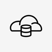 Icon Line Cloud system and storage database. Technology and system concept, Outline style. vector