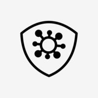 Icon Line Virus protection shield. Technology and system concept, Outline style. vector