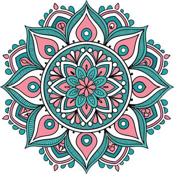 Mandala pattern colored background vector