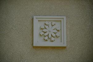 a white square on a wall photo
