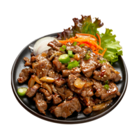 Grilled Korean Bulgogi Beef on Transparent Background png