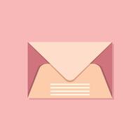 Envelope with letter icon in flat style. Email document illustration on isolated background. Postcard sign business concept. vector