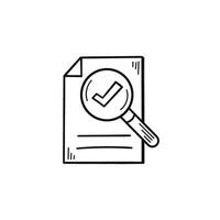 Hand drawn memo paper sheet icon in flat style. Checklist illustration on isolated background. To do list sign business concept. vector