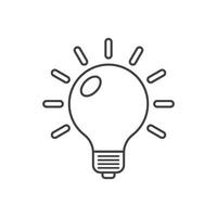 Light bulb icon in flat style. Lamp illustration on isolated background. Energy and idea sign business concept. vector