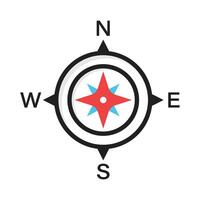 Compass icon in flat style. Navigation equipment illustration on isolated background. Geographical position sign business concept. vector